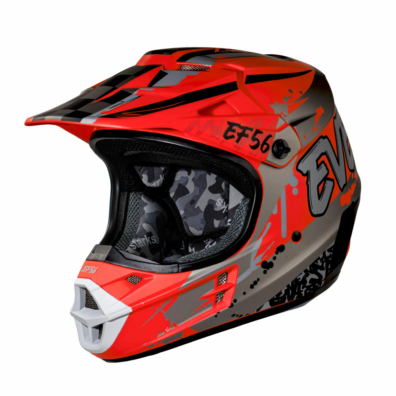 EF56 Шлем Base MX Красный/Серый матовый ABC