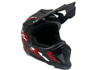 Шлем эндуро SPARX Raptor Dark Черно-красный матовый (XL)