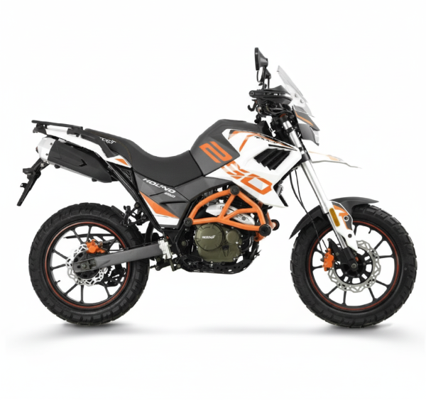 Мотоцикл турэндуро ROCKOT HOUND 2.0 (Белый/Оранжевый)