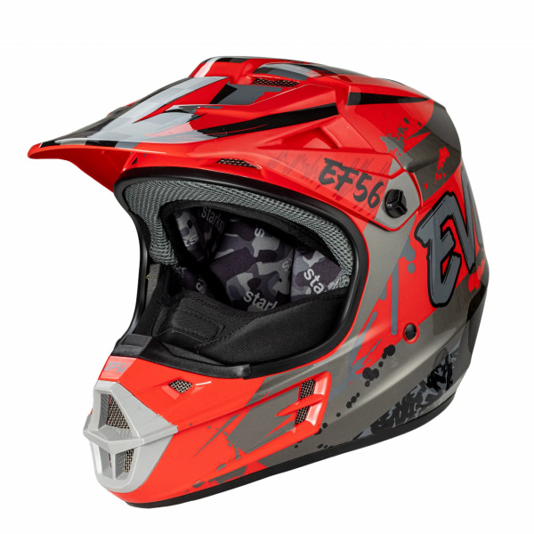 EF56 Шлем Base MX Красный/Серый глянец ABC (L)