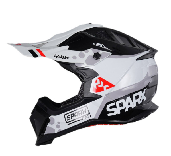 Шлем эндуро SPARX Raptor Titan Cеро-красный (XL)