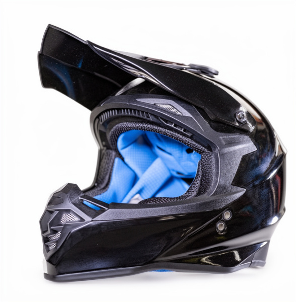 Шлем кроссовый ROCKOT RM-217 Dark GL (черный глянцевый однотонный) (XS)