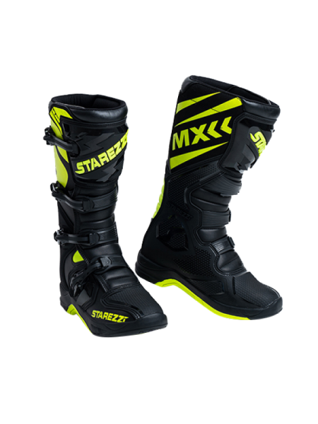 Мотоботы STAREZZI MILANO,  BLACK/FLUO YELLOW (44)