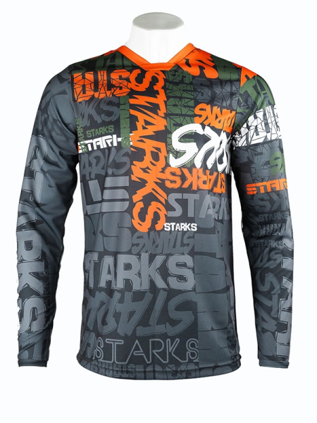 STARKS Джерси Base Cross 2.0 Серый- Оранжевый (2XL)